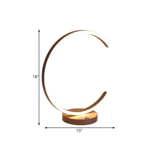 CURVELUX - C-vormige nachtlamp van metaal voor een moderne touch