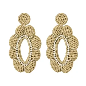 Kralen oorbellen - Bloem