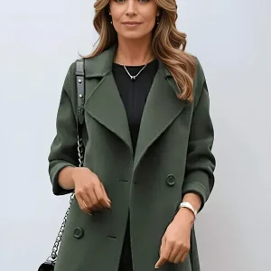 AMARA - Klassieke lange trenchcoat voor dames