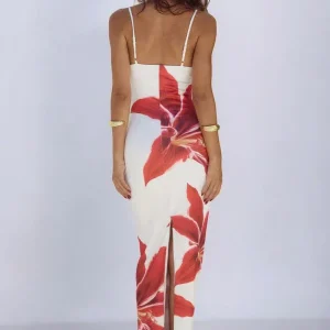 AMELIA - Mouwloze maxi-jurk met bloemenprint