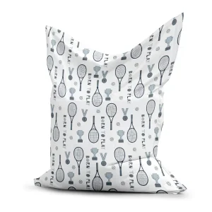 Zitzak met tennis print in blauw met wit